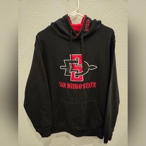 Colosseum Black & Red San Diego State/ SDSU College Hoodie Sweater, Size Medium